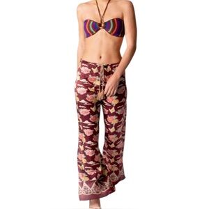 NWT Miguelina Fifi Cotton Silk Pant in Bordeaux Size XS